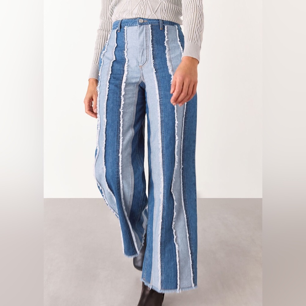 Denim Macie Vertical Patchwork Jean